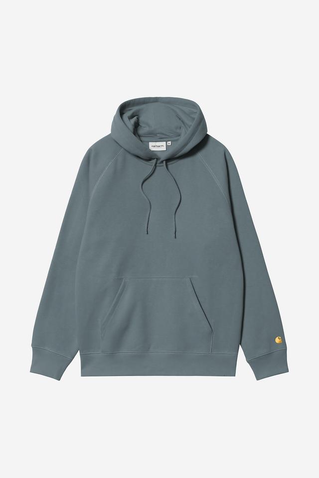 Carhartt WIP Hooded Chase Sweat-Cozy Blue/Gold Cozy Blue / Gold front view