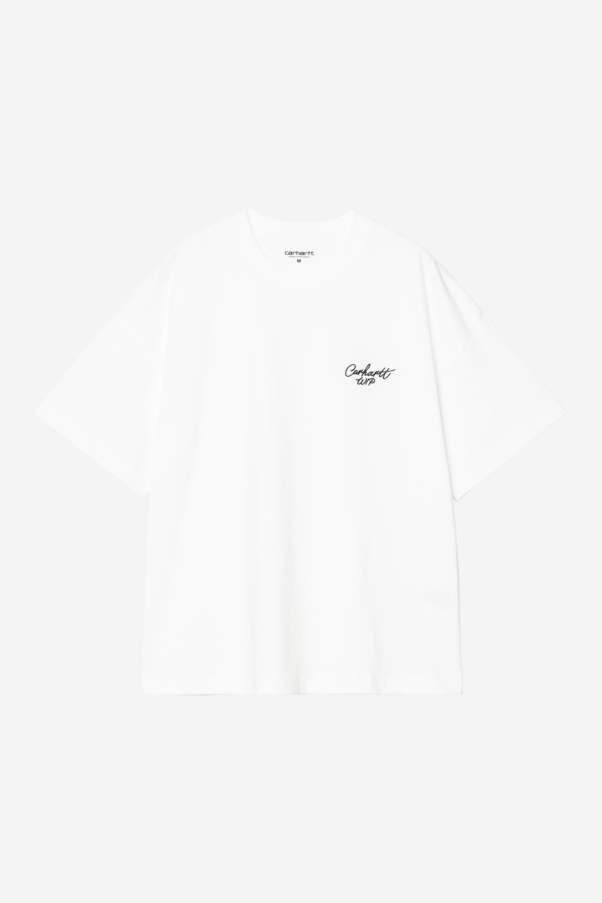 Short Sleeve Signature Script T-Shirt-White / Black