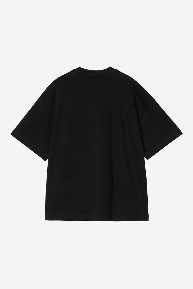 Black t-shirt on a white background