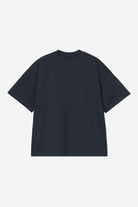 Carhartt WIP Short Sleeve Signature Script T-Shirt-Deep Night / Glassy Pink Deep Night / Glassy Pink back view