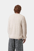 Carhartt WIP Signature Sweater-Fleur De Sel / Citadel Fleur De Sel / Citadel model front view