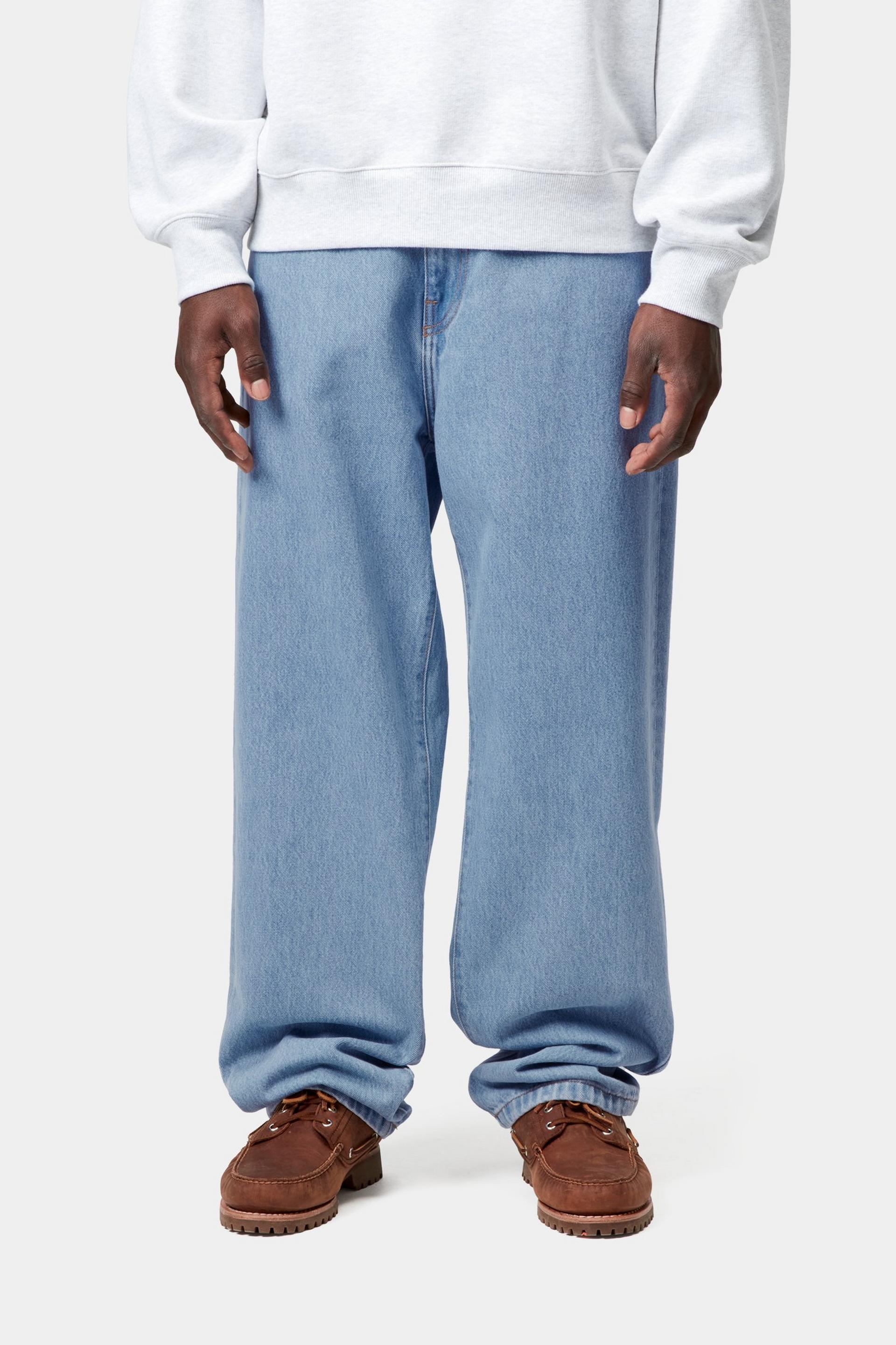 Carhartt WIP Aaron Pant-Blue Stone Bleached Blue Stone Bleached front view