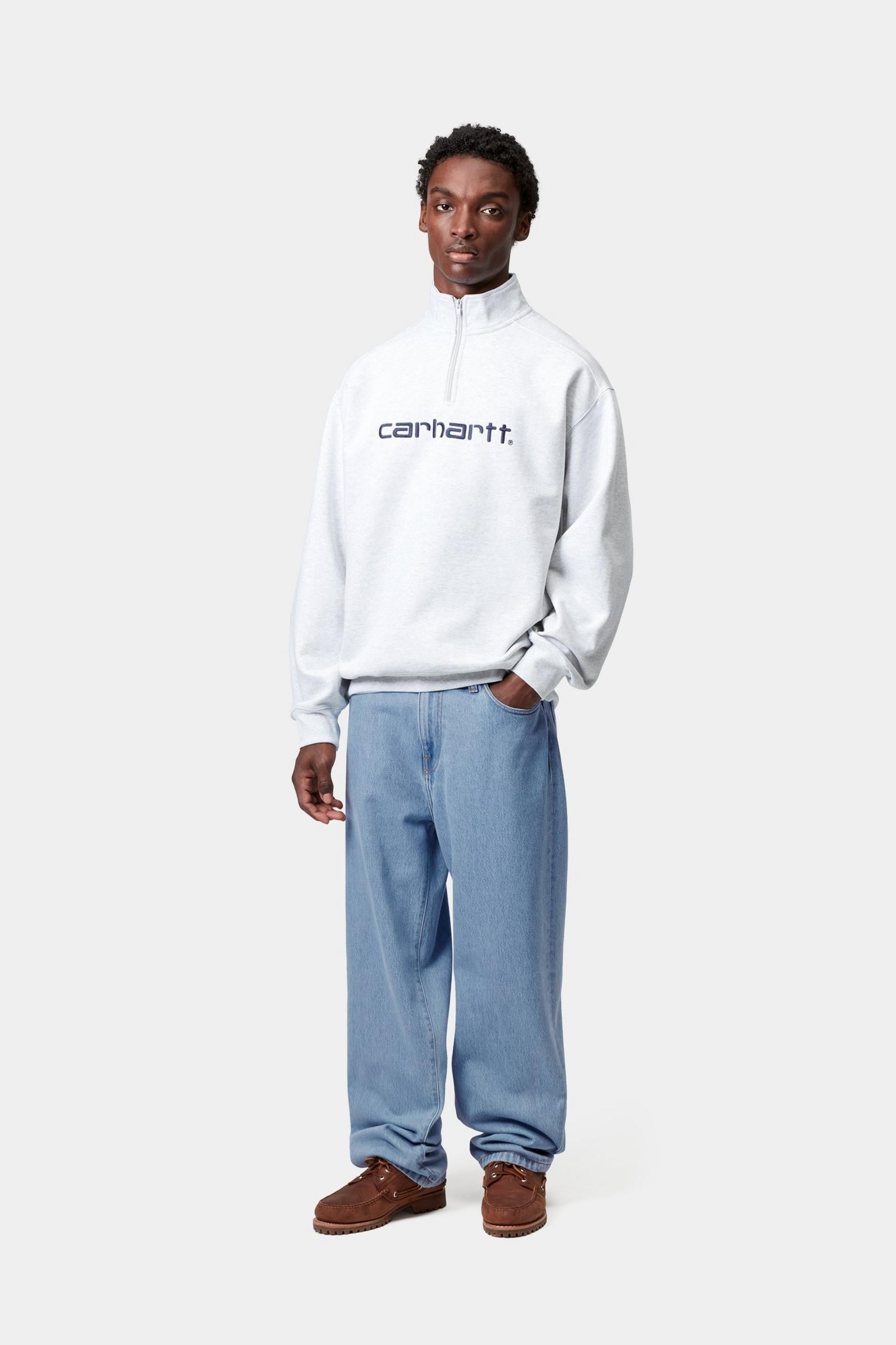 Carhartt WIP Aaron Pant-Blue Stone Bleached Blue Stone Bleached detail view