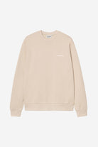 Carhartt WIP Script Embroidery Sweat-Fleur de Sel / White Fleur de Sel / White back view