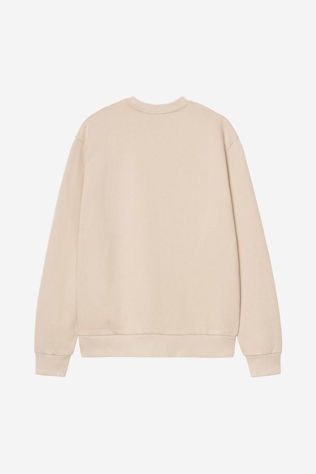 Carhartt WIP Script Embroidery Sweat-Fleur de Sel / White Fleur de Sel / White side view