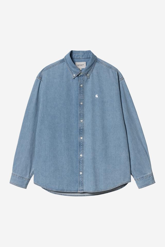 Carhartt WIP Lucas Shirt-Blue Bleached Blue back view
