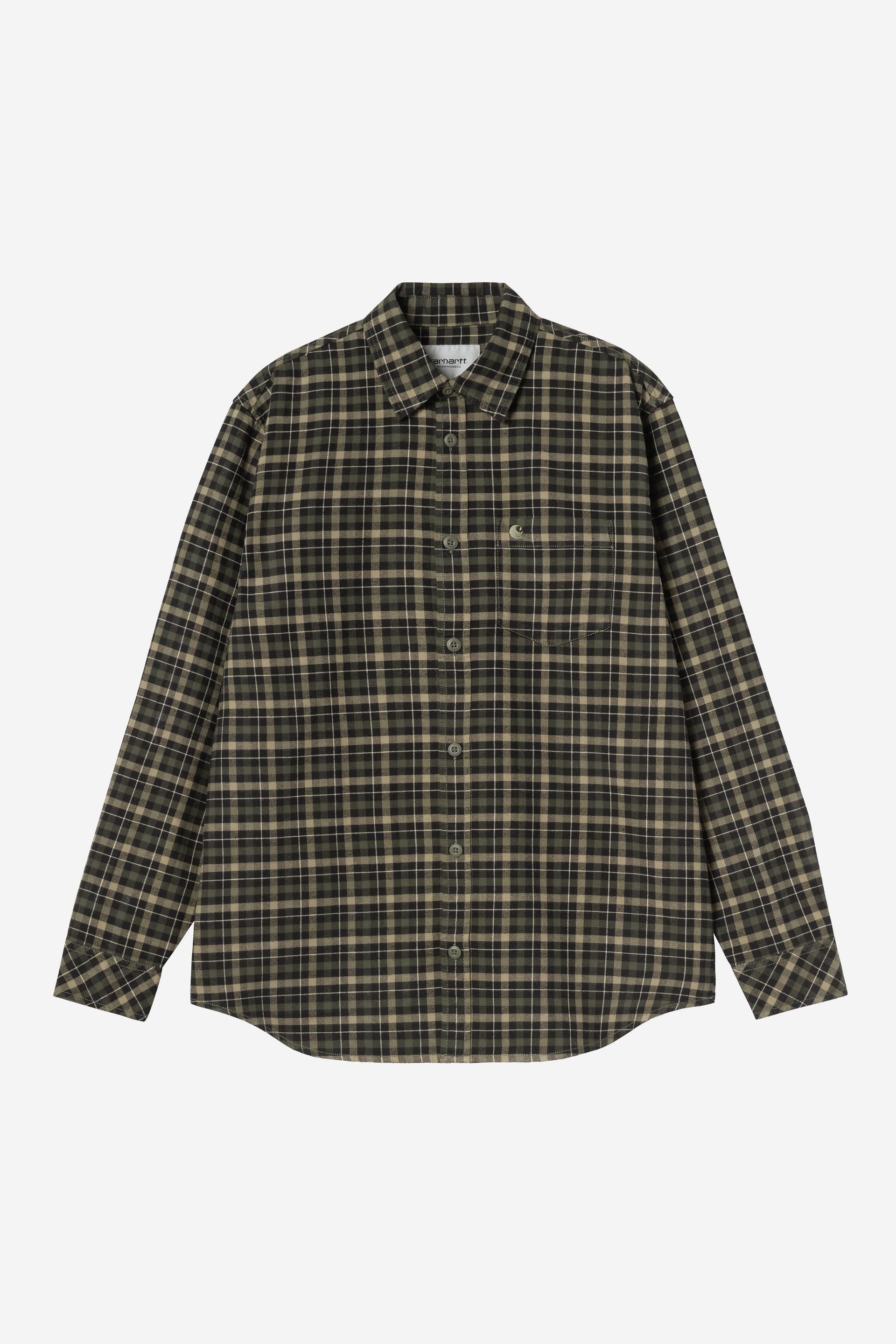 Carhartt WIP Long Sleeve Widmark Shirt-Widmark Check Cypress Widmark Check Cypress front view