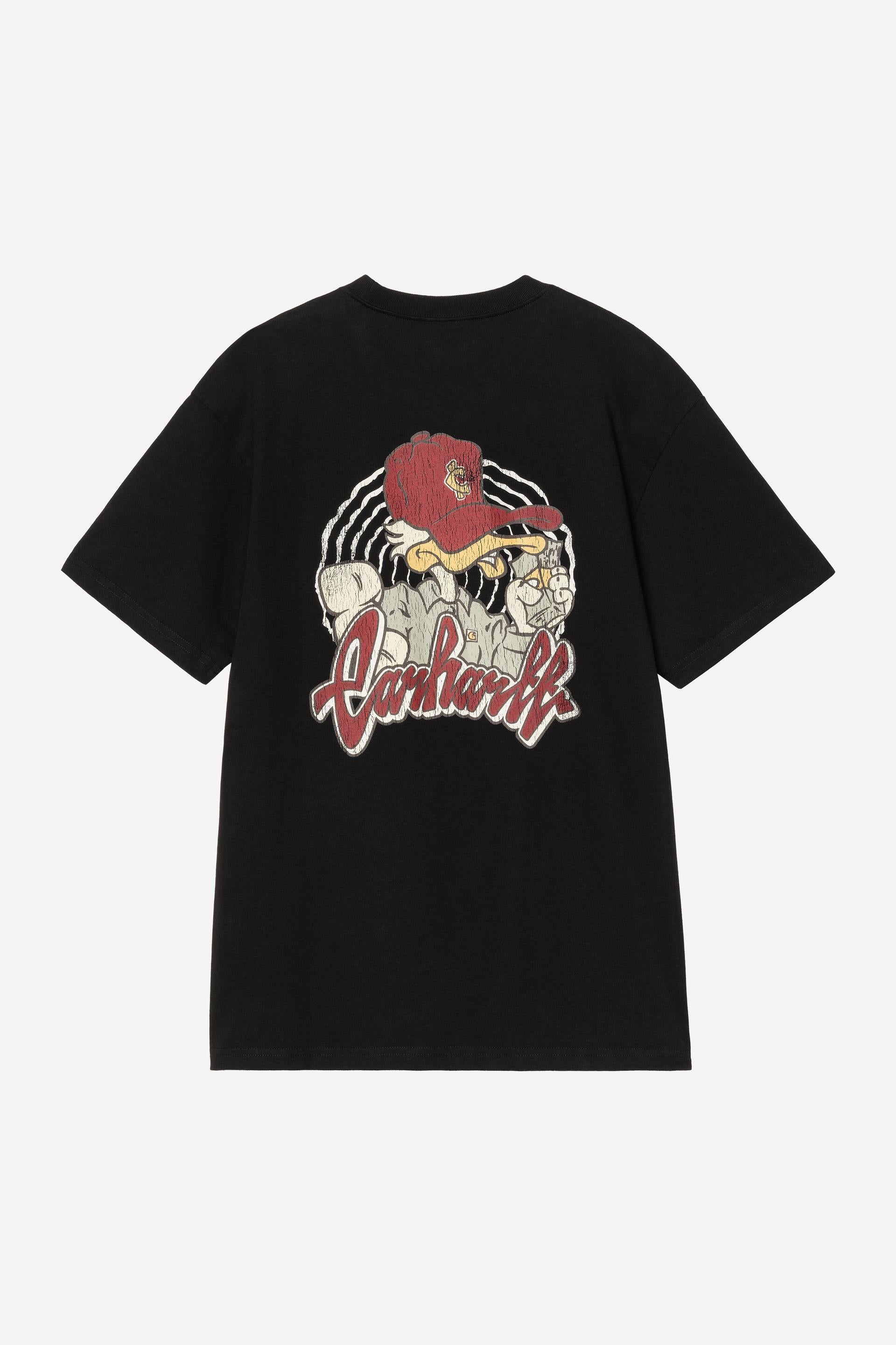 Carhartt WIP Short Sleeve Chedda T-Shirt-Black Black model front view