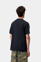 Carhartt WIP Short Sleeve Fairplay T-Shirt-Dark Navy Dark Navy model front view