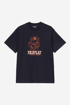 Carhartt WIP Short Sleeve Fairplay T-Shirt-Dark Navy Dark Navy detail view