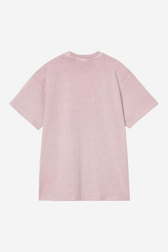 Pink t-shirt on a light gray background