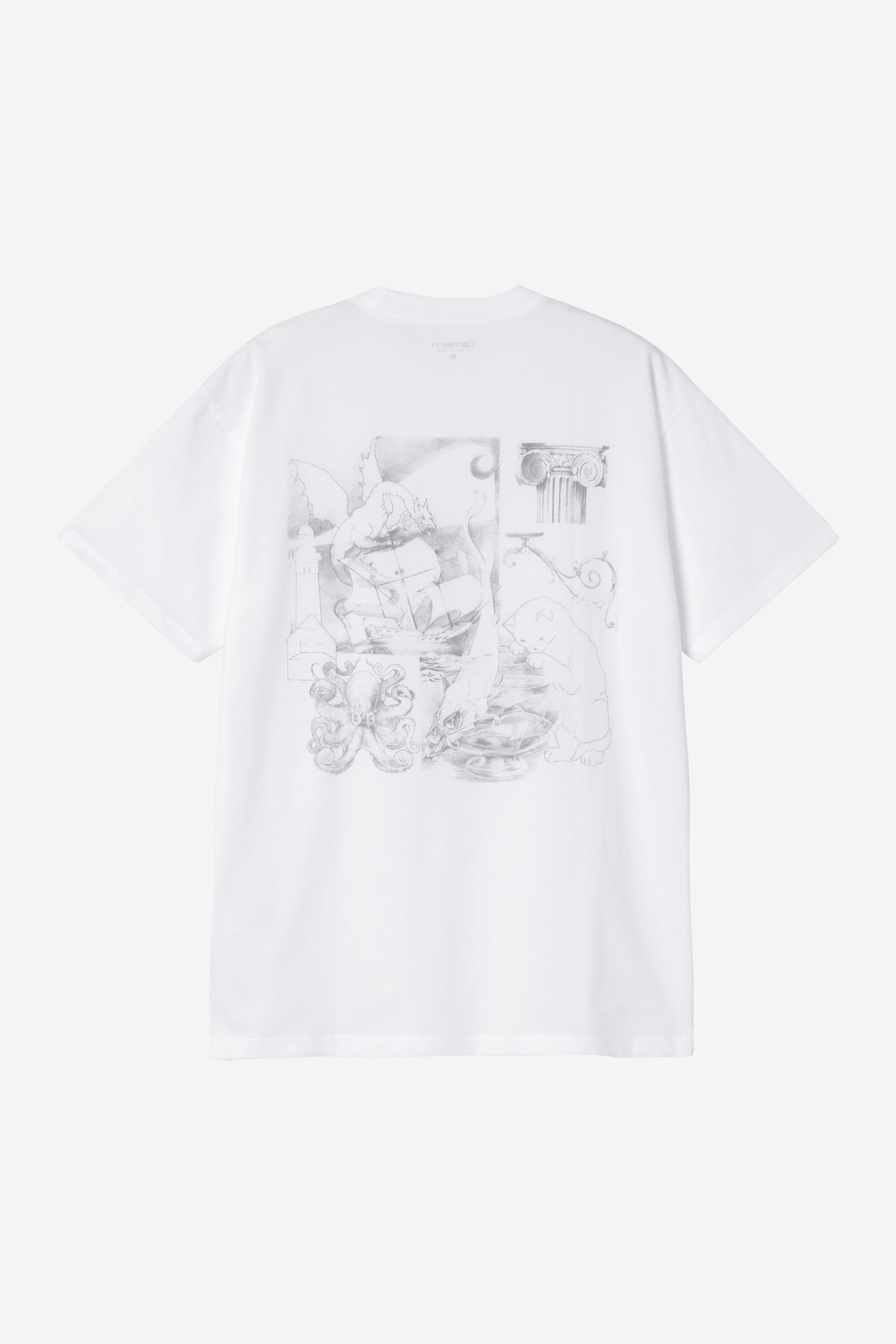 Men's Short Sleeve Okniceok 02 T-Shirt-White-Ghost Back View