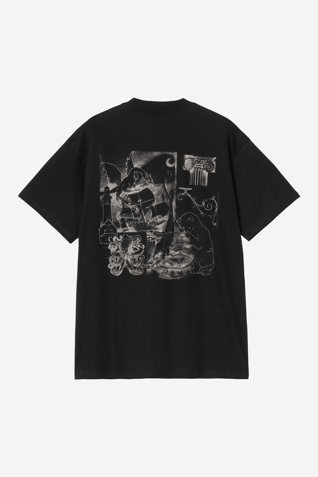 Men's Short Sleeve Okniceok 02 T-Shirt-Black-Back View