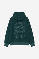 Carhartt WIP Hooded Helix Sweat-Deep Lagoon / Silver Pine-I035598 Deep Lagoon / Silver Pine model front view