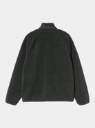 Carhartt WIP Prentis Liner in Raven / Black, back view, with a high funnel neck and textured pile finish.