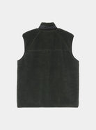 Carhartt WIP Prentis Vest Liner in Raven / Black, back view, with textured fleece and funnel neck.
