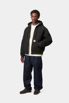 Carhartt WIP OG Active Jacket-Black/Stone Canvas BLACK detail view