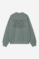 Carhartt WIP Punched Sweat-Velvet Green Velvet Green model front view