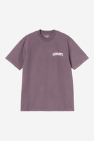 Carhartt WIP Short Sleeve University Script T-Shirt-Phlox / White Phlox / White front view