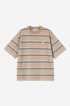 Carhartt WIP S/S Zane T-Shirt-Zane Stripe Peanut Zane Stripe  Peanut front view