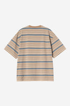 Carhartt WIP S/S Zane T-Shirt-Zane Stripe Peanut Zane Stripe  Peanut model front view