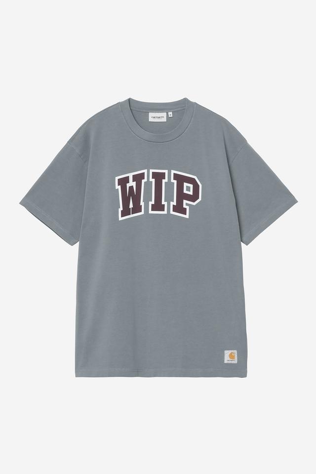 Gray t-shirt with 'WIP' print on a white background