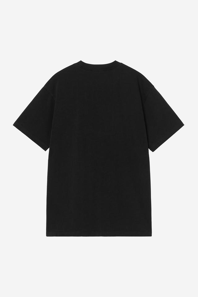 Black t-shirt on a white background