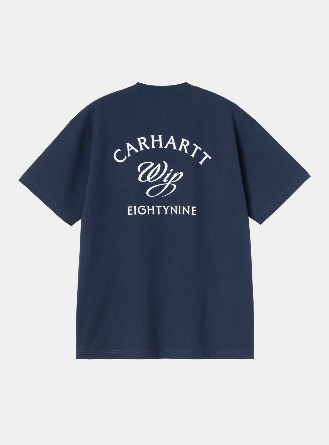 Carhartt WIP S/S Eightynine T-Shirt in Jupiter, back view, with white graphic print on the back.