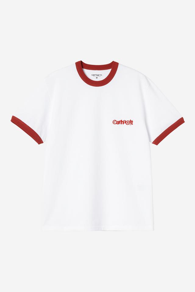 Carhartt WIP Ip Ringer T-Shirt White / Red / Red front view