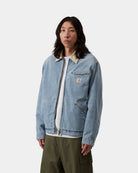 Carhartt WIP OG Detroit Jacket-Blue / Dusty H Brown Blue / Dusty H Brown front view