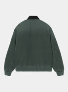 Back view of a Carhartt WIP OG Santa Fe Jacket in Raven / Black, showing the rib-knit collar, cuffs and hem.