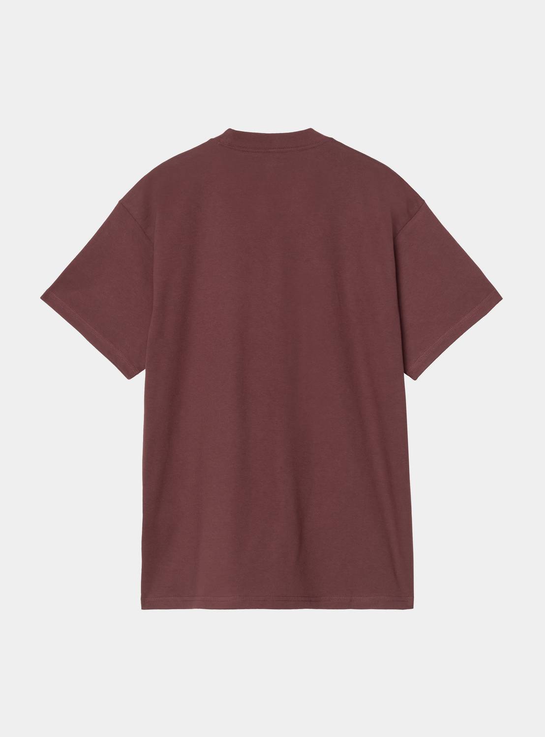 Carhartt WIP S/S Entrance T-Shirt in Amarone, back view, short sleeves, plain solid colour.