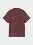 Carhartt WIP S/S Entrance T-Shirt in Amarone, back view, short sleeves, plain solid colour.