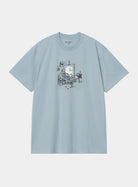Carhartt WIP S/S Old Painter T-Shirt in Citadel, front view with graphic print on the chest.