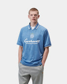Carhartt WIP S/S Terrace Football T-Shirt-Heart Train Jacquard Curacao Heart Train Jacquard  Curacao front view