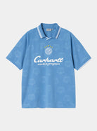 Carhartt WIP S/S Terrace Football T-Shirt-Heart Train Jacquard Curacao Heart Train Jacquard  Curacao back view