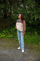 Superdry Ladies Super Soft Mash Up Half Zip-Nutmeg Spice Brown Nutmeg Spice Brown model front view