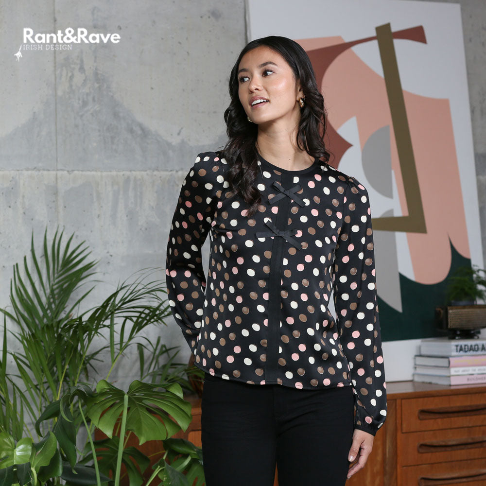 Ladies Isha Black Top-Model Front View 2
