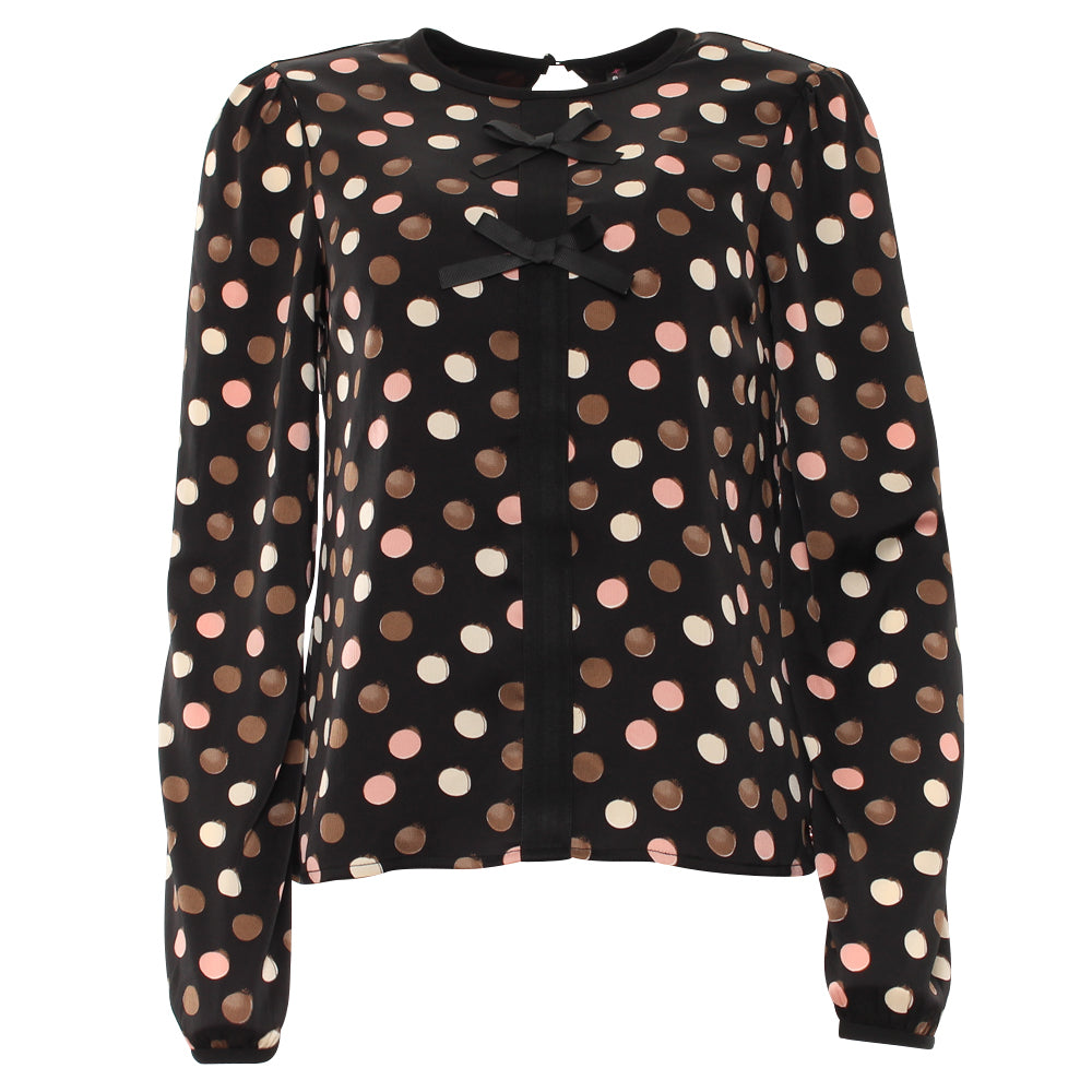 Ladies Isha Black Top-Ghost Front View