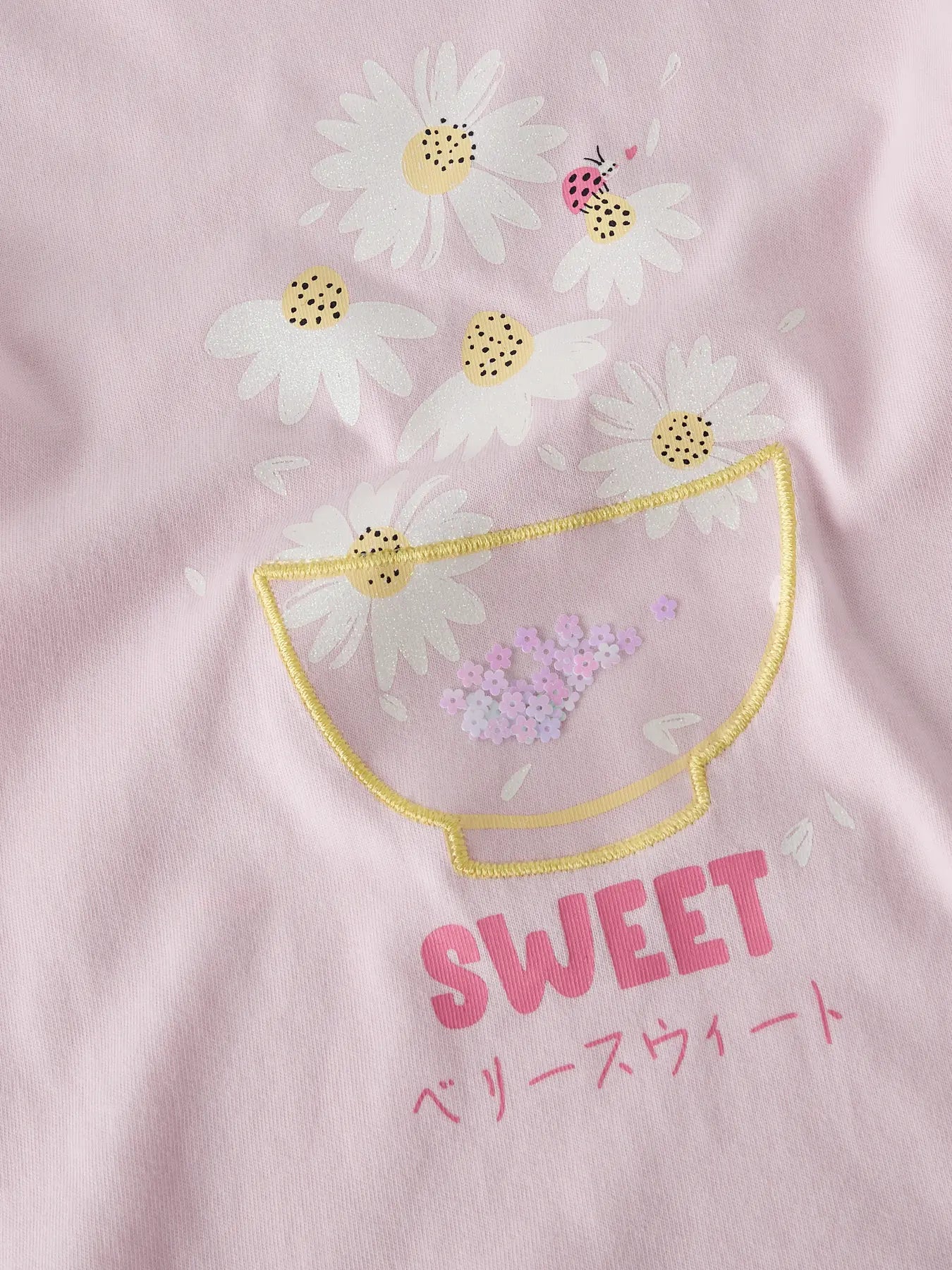 NAME IT Joline Short Sleeve Top Cradle Pink close up view