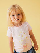 NAME IT Joline Short Sleeve Top Cradle Pink model front view