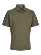 JACK JONES PREMIUM William Wash Short Sleeve Polo-Olive Night Olive Night front view