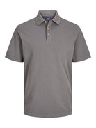 JACK JONES PREMIUM William Wash Short Sleeve Polo-Charcoal Gray Charcoal Gray front view