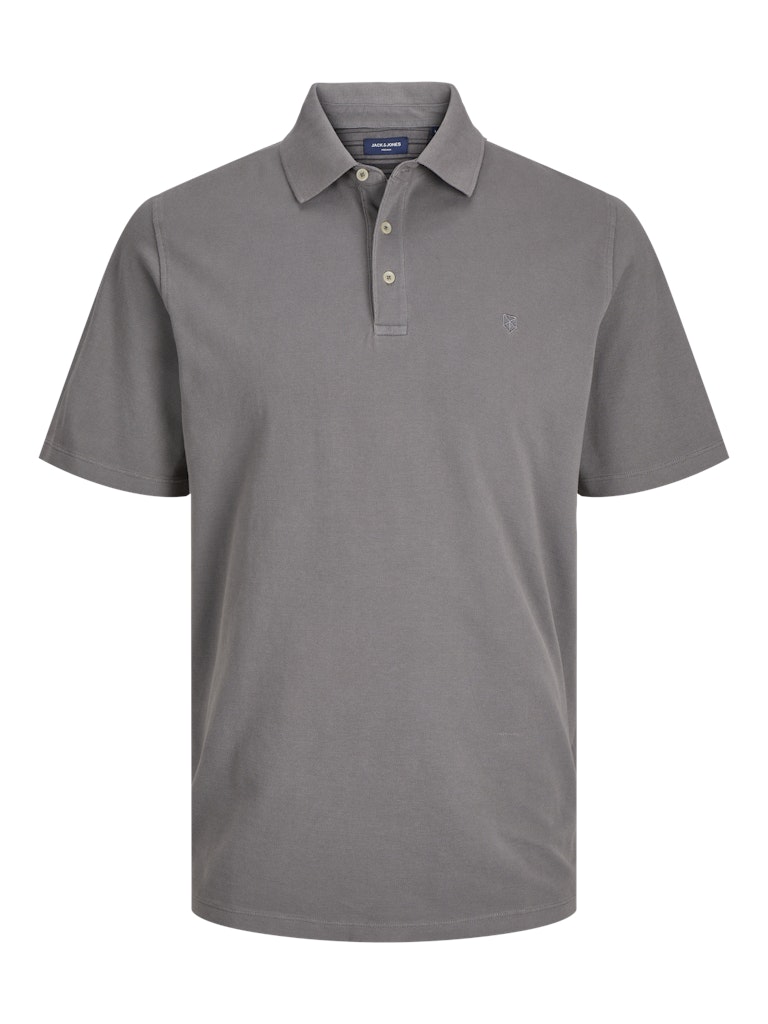JACK JONES PREMIUM William Wash Short Sleeve Polo-Charcoal Gray Charcoal Gray front view