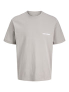 JACK & JONES Grid Photo Back Short Sleeve Tee - Paloma Paloma front view