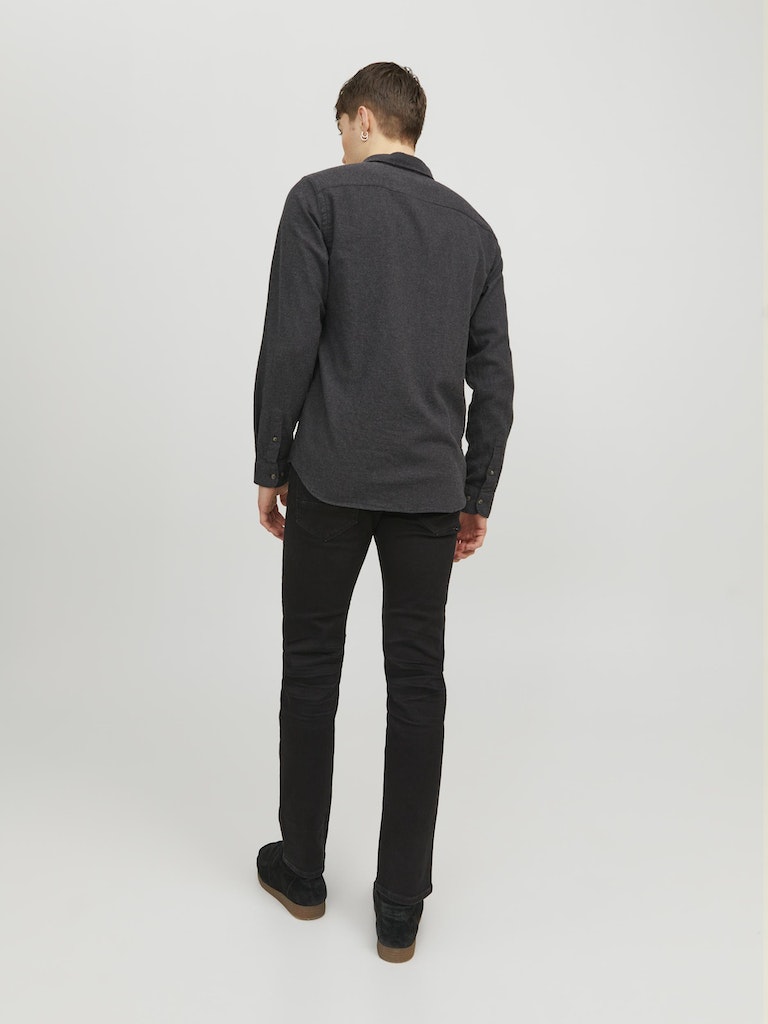 Classic Dark Grey Melange Shirt-Back view