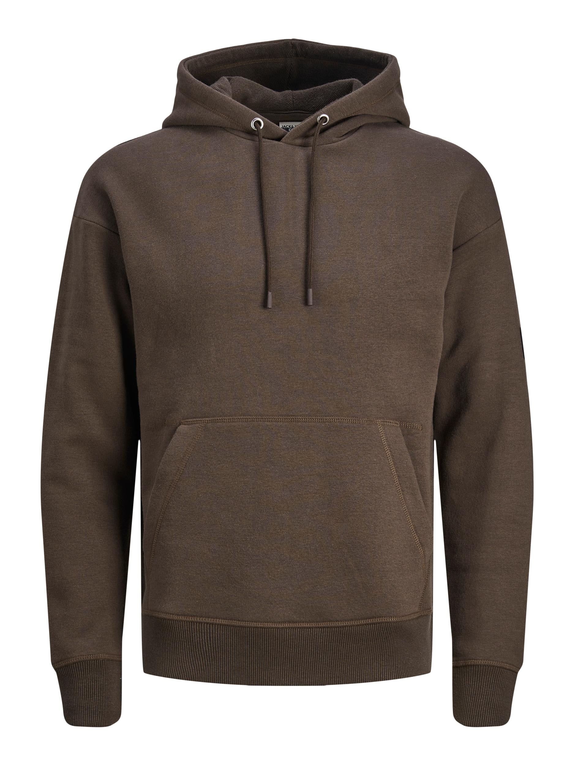 Men's Classic Twill Sweat Hood-Seal Brown-Front View