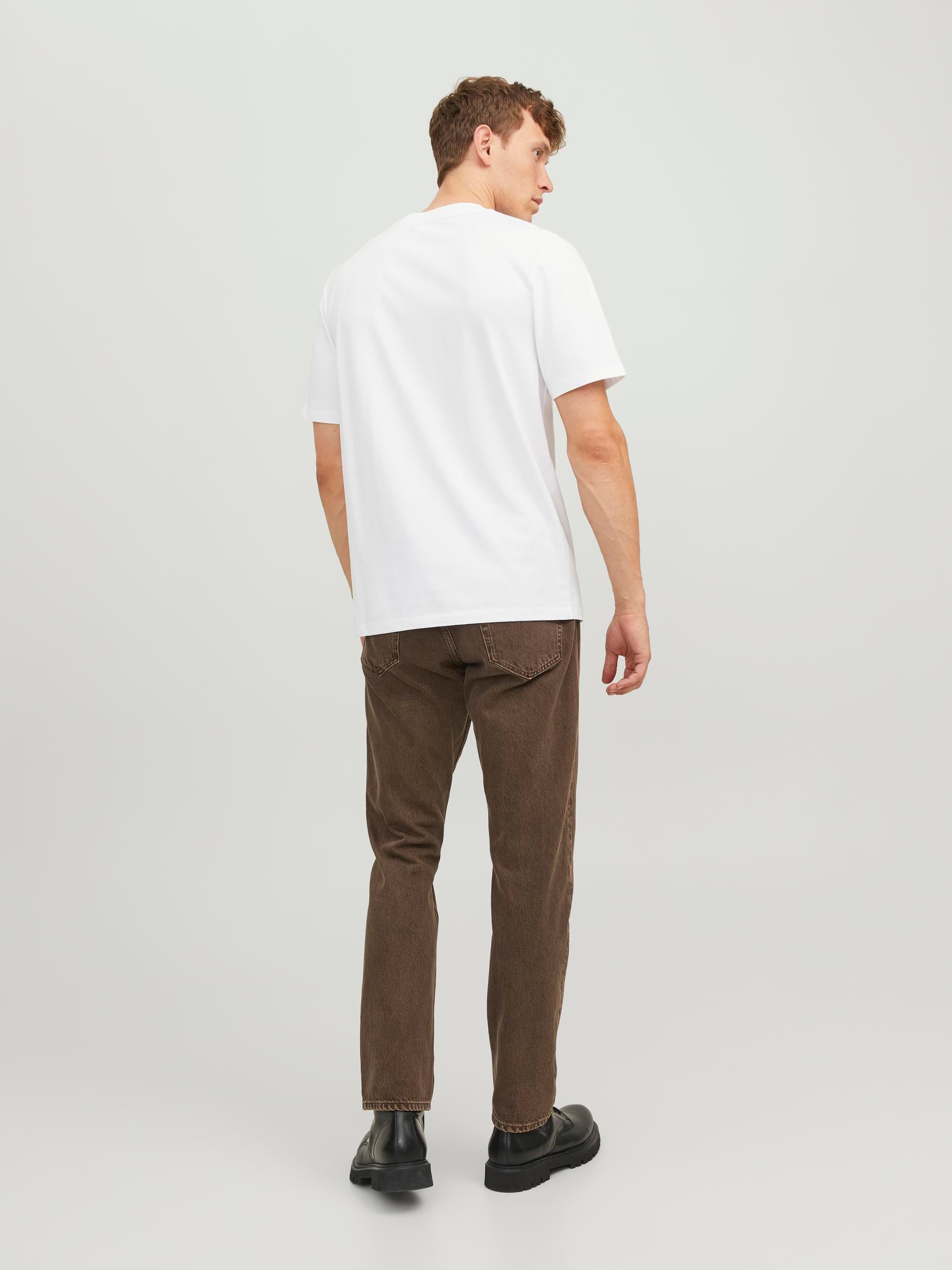 Men's Shield Short Sleeve Tee-Bright White-Model Full Back View