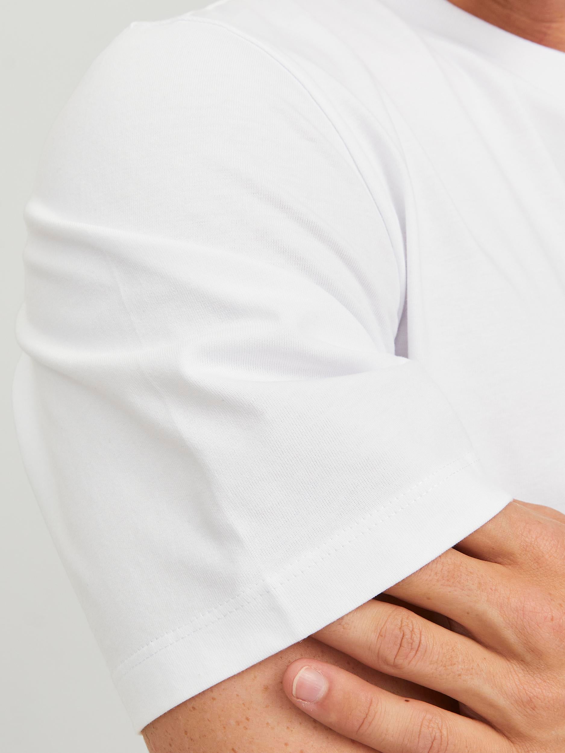 Men's Shield Short Sleeve Tee-Bright White-Sleeve View