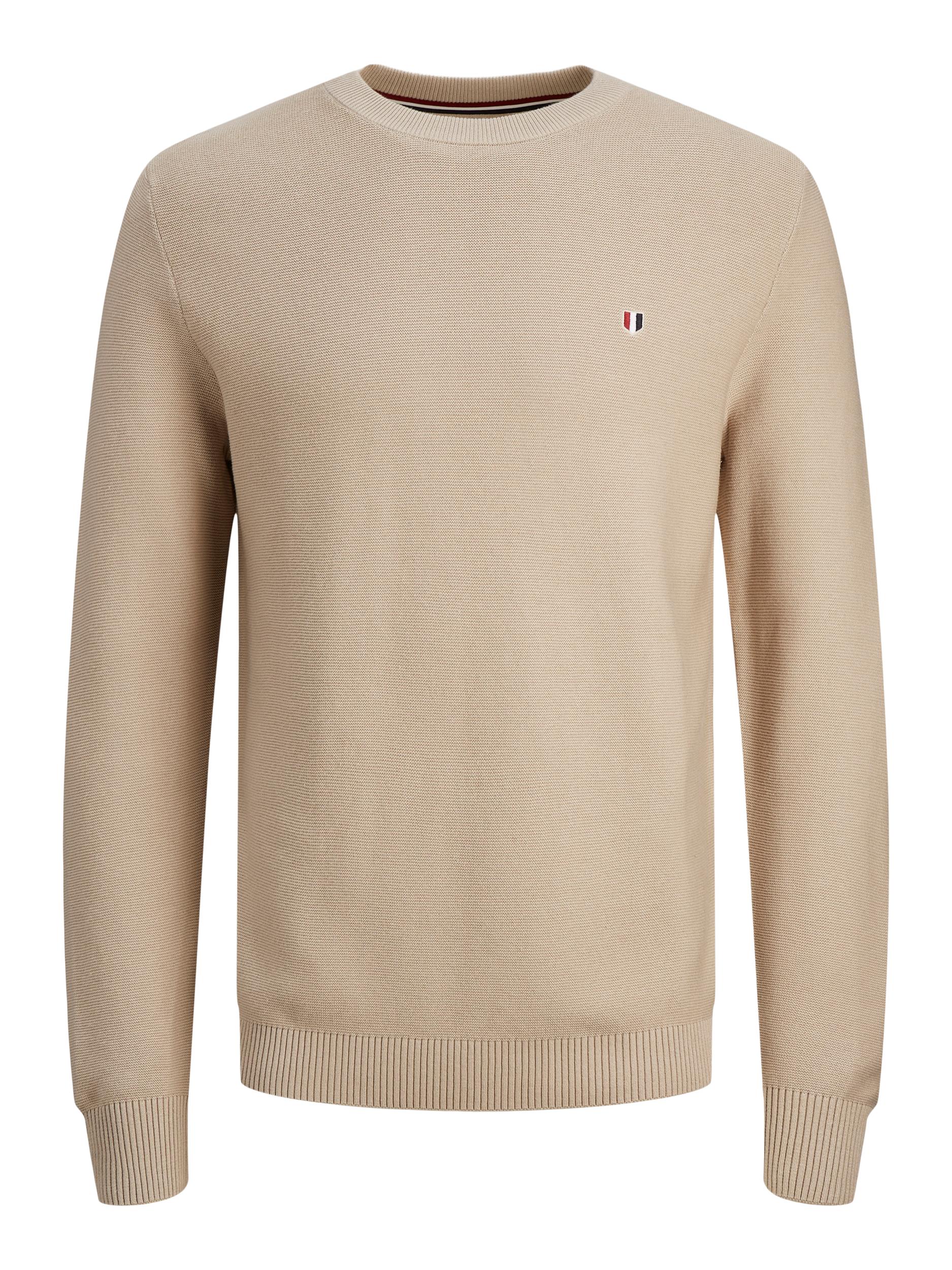 Men's Roy Knit Crew-Island Fossil-Front View